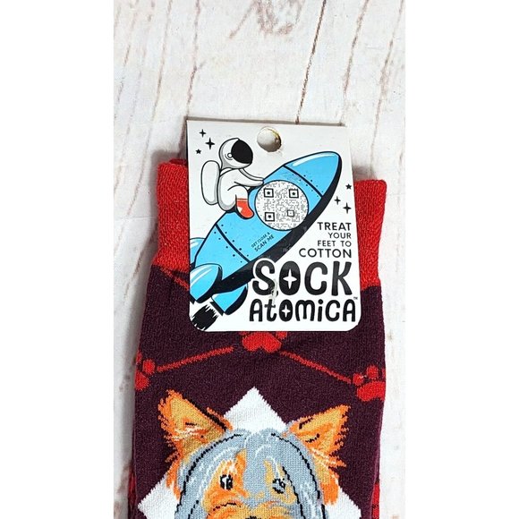 Sock Atomica Dog Yorkie Graphic Socks Comfy Cotton/Poly Blend,One Size Fits Most - Picture 4 of 9